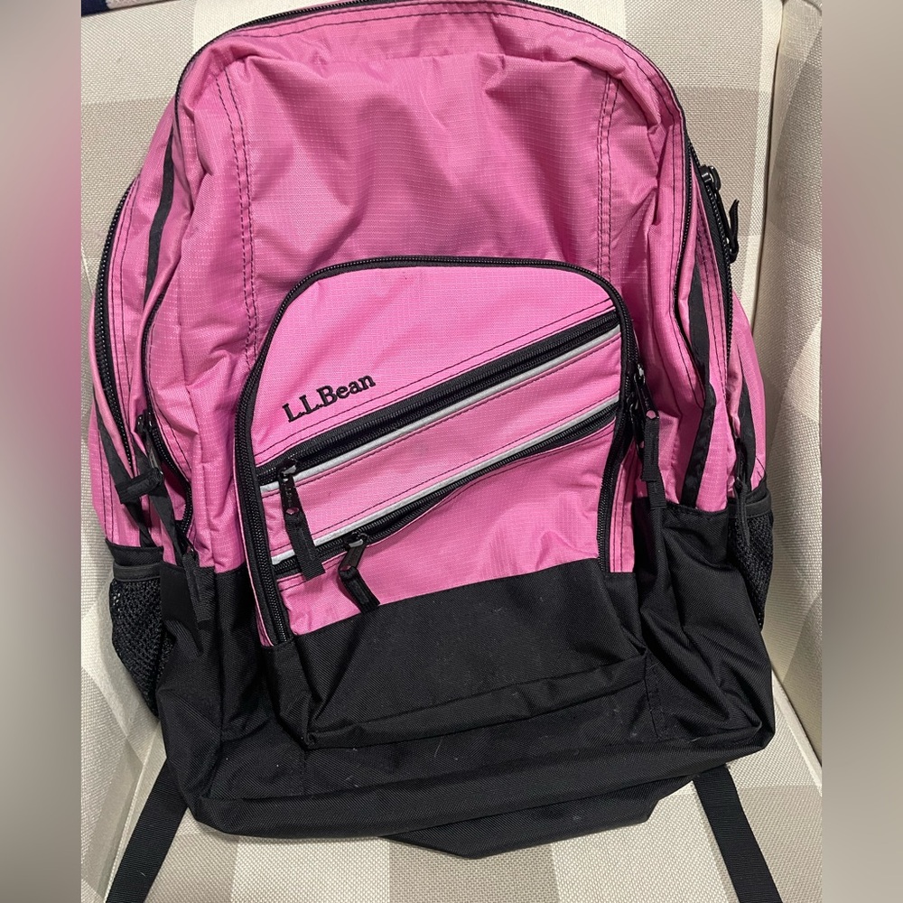 L.L. Bean Vibrant Pink and Black deluxe Backpack
